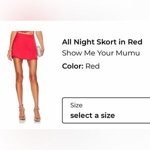 Show Me Your MuMu All Night Red Skort